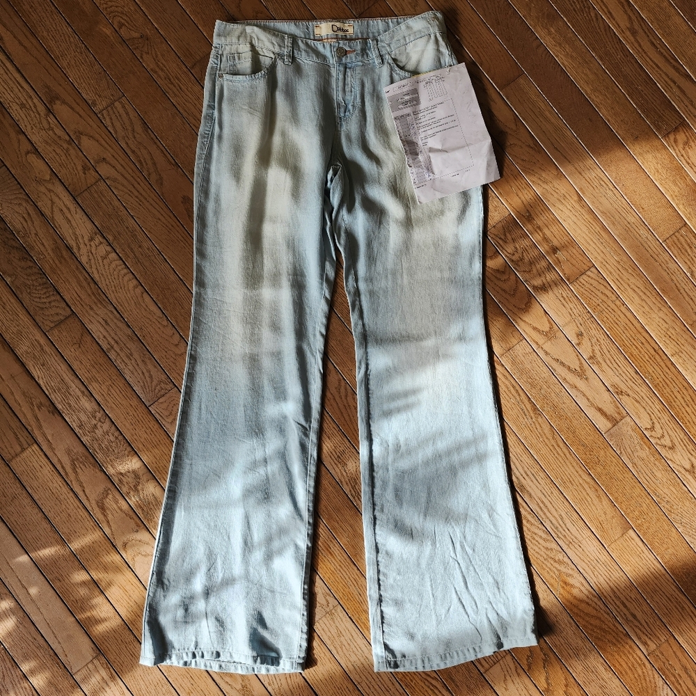 Womens DITTOS JEANS TENCEL SHORT MID RISE WIDE LEG Sz. 27 DJ 1611 Light BLUE